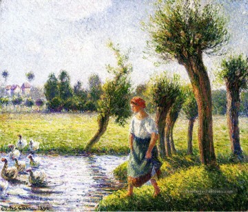  paysanne Art - paysanne regardant les oies 1890 Camille Pissarro